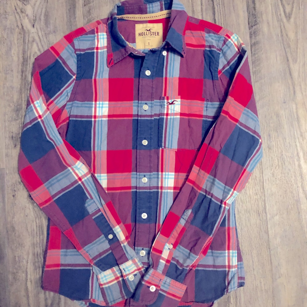 Hollister flannel long sleeve button up shirt